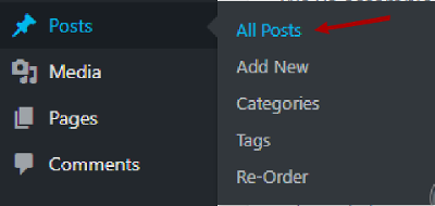 Open the posts by clicking on post and all post