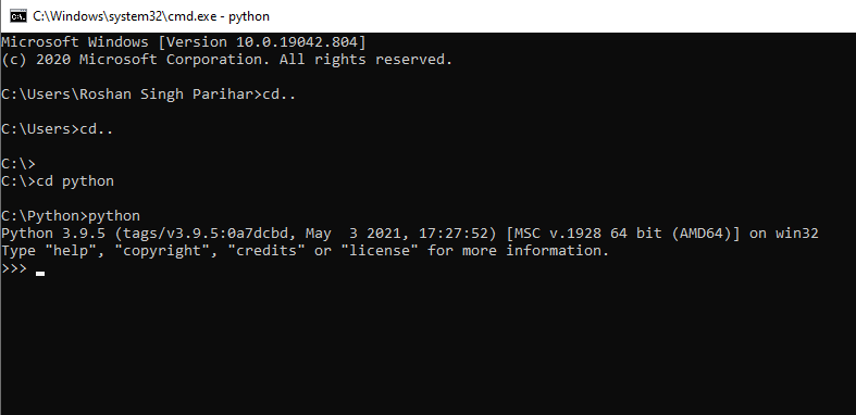 Python In Windows Terminal