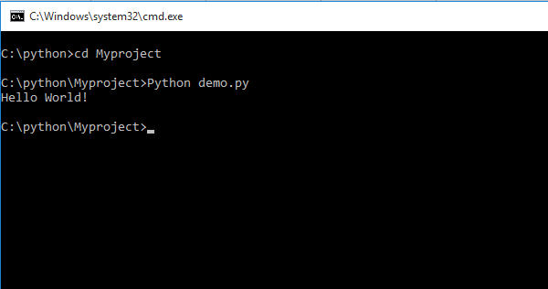 Execute python program using cmd prompt.