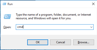 Open cmd prompt to execute program.