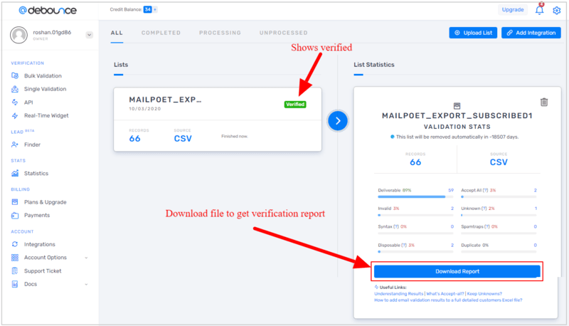 dashboard-email-list-verified-report-download
