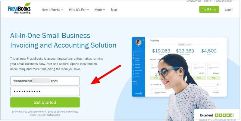 Freshbook review homepage create account