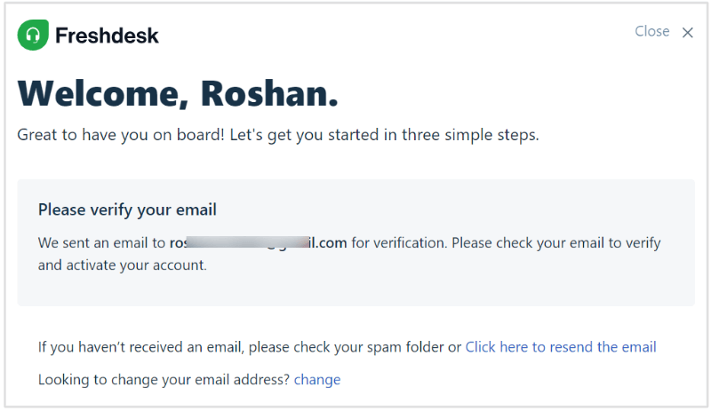 signup with email verify Freshdesk Review