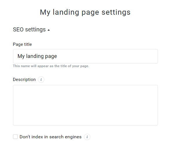 Make SEO settings