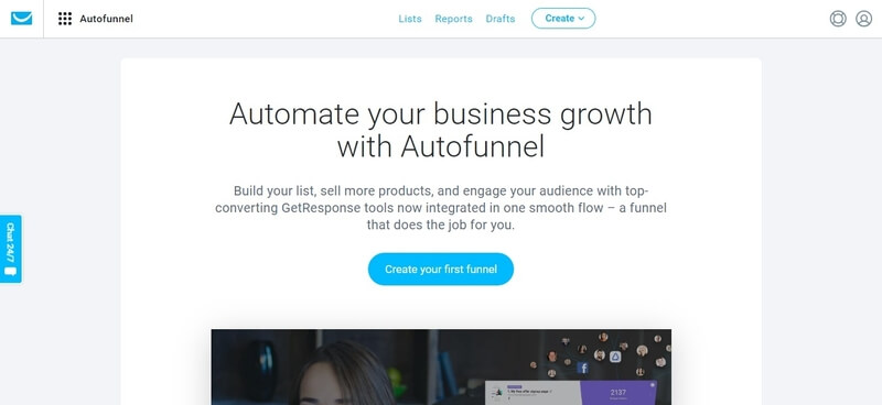 Click autofunnel in the menu option