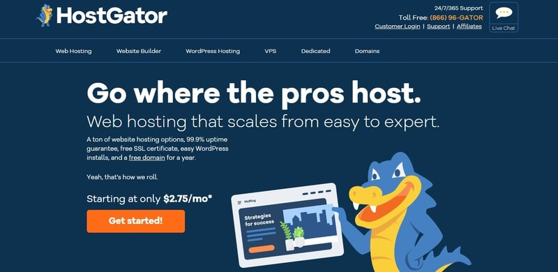 HostGator homepage