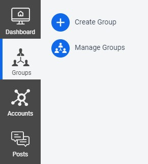 Groups menu option in dashboard