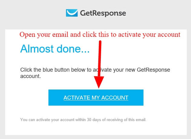 GetResponse account activation