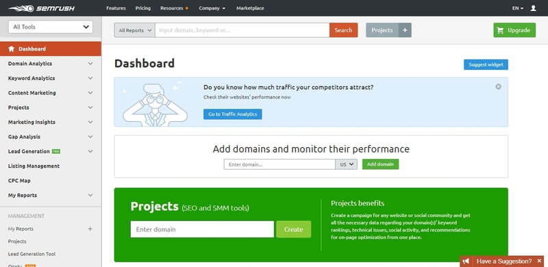 Dashboard first appearance page