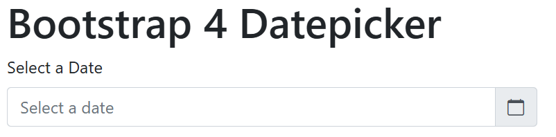 Create Datepicker in Bootstrap 4