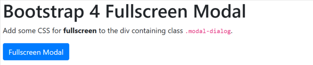 Create Fullscreen Modal in Bootstrap 4