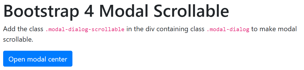 Scrollable Modal in Bootstrap 4