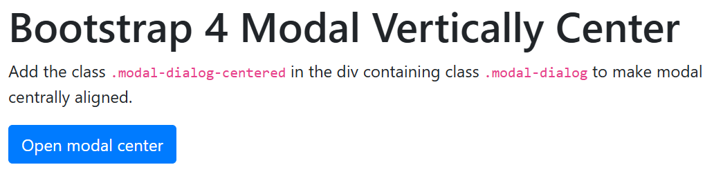 Make Modal Vertical Center in Bootstrap 4