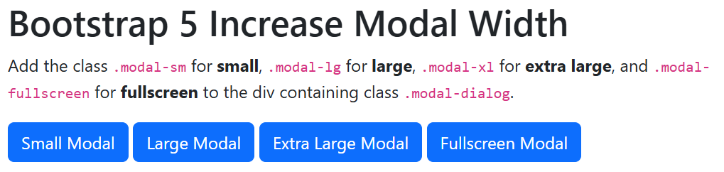 Increase Modal Width in Bootstrap 5