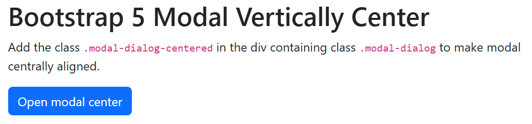 Center Modal Vertically in Bootstrap 5