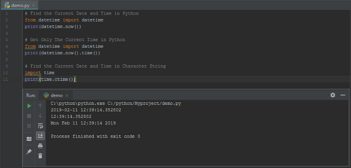 How to find the current date and time in python