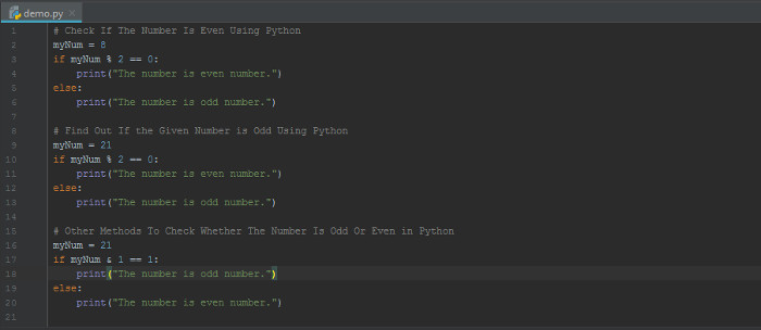 How To Check If The Number Is Even Or Odd In Python
