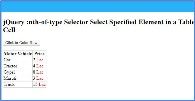 jquery nth-of-type selector
