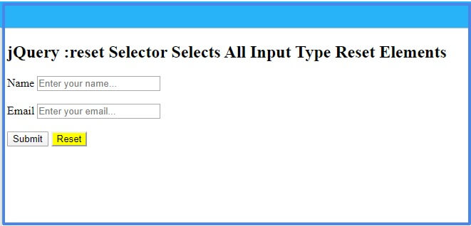 jQuery :reset Selector