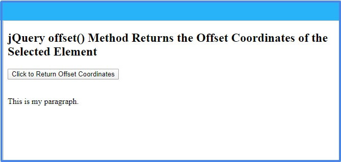 jQuery offset() Method