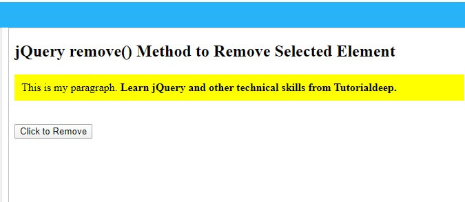 jQuery remove() Method