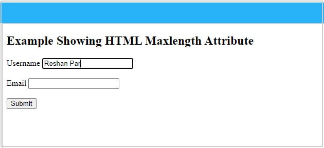 HTML Maxlength Attribute In Input And Textarea Field