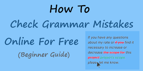 How to Check Grammar Mistakes Online For Free