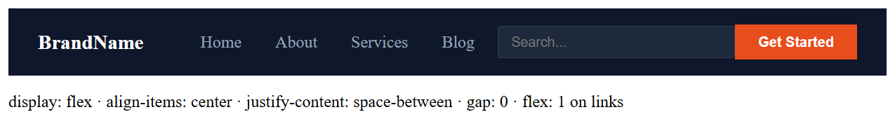 CSS Flexbox Responsive Navbar