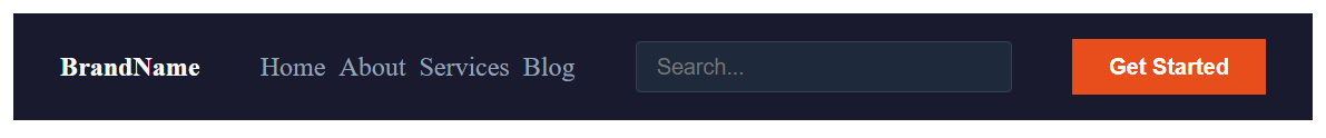 CSS Flexbox layout with logo with search bar