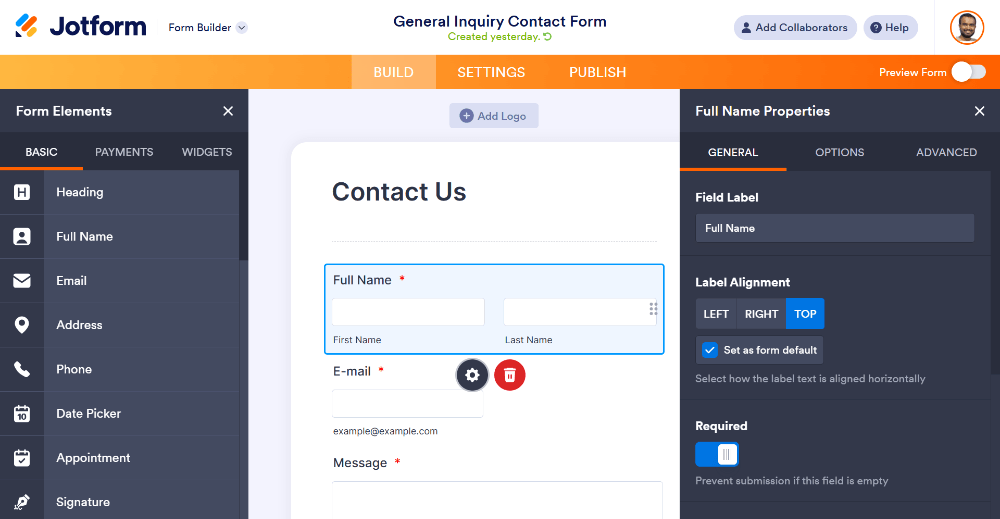 Jotform builder